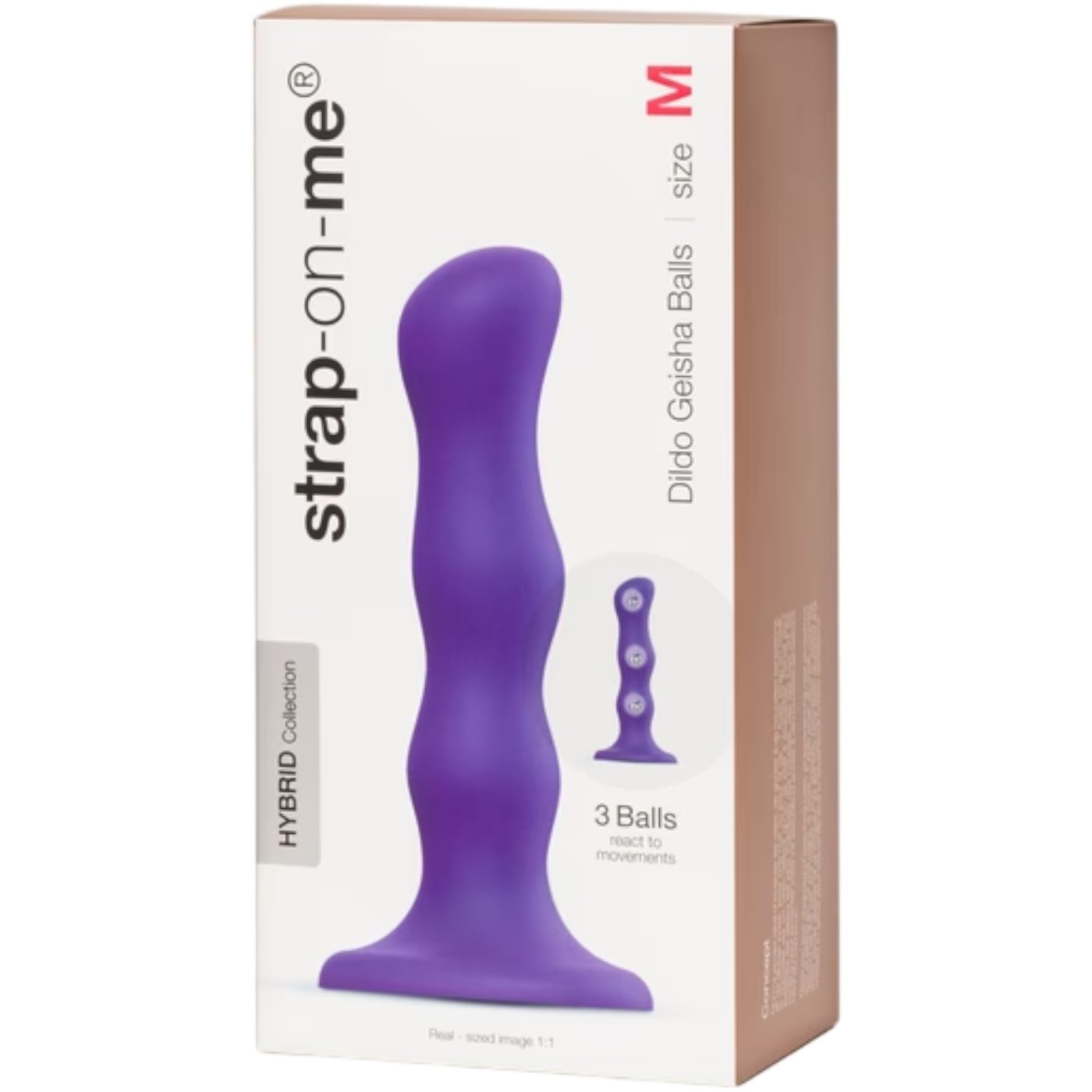 Strap-On-Me Soft Touch Silicone Geisha Balls Dildo M 5 Inch