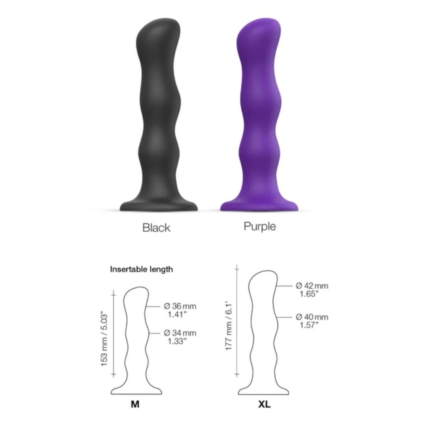 Strap-On-Me Soft Touch Silicone Geisha Balls Dildo M 5 Inch
