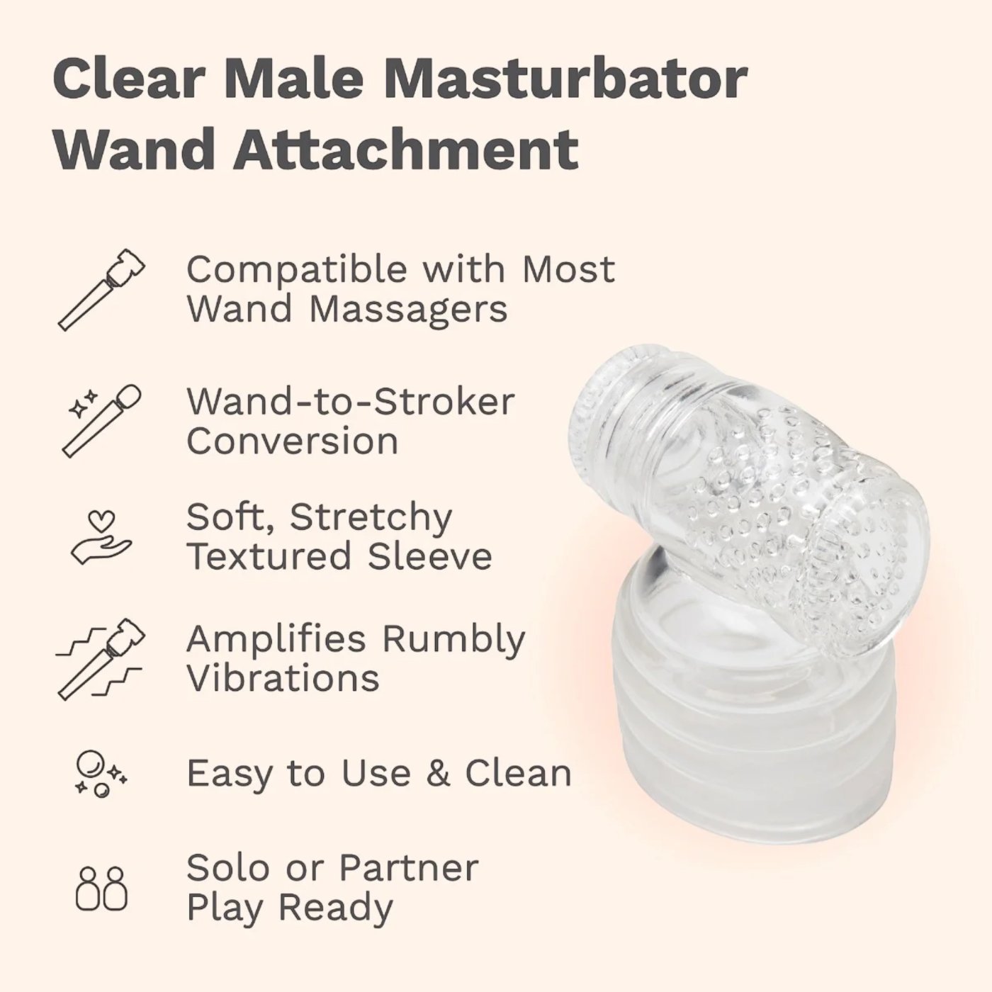 Le Wand Clear Male Masturbator Wand Attachment