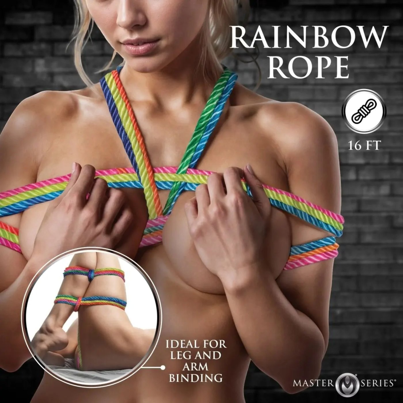 Master Series Rainbow Bondage Rope 16ft