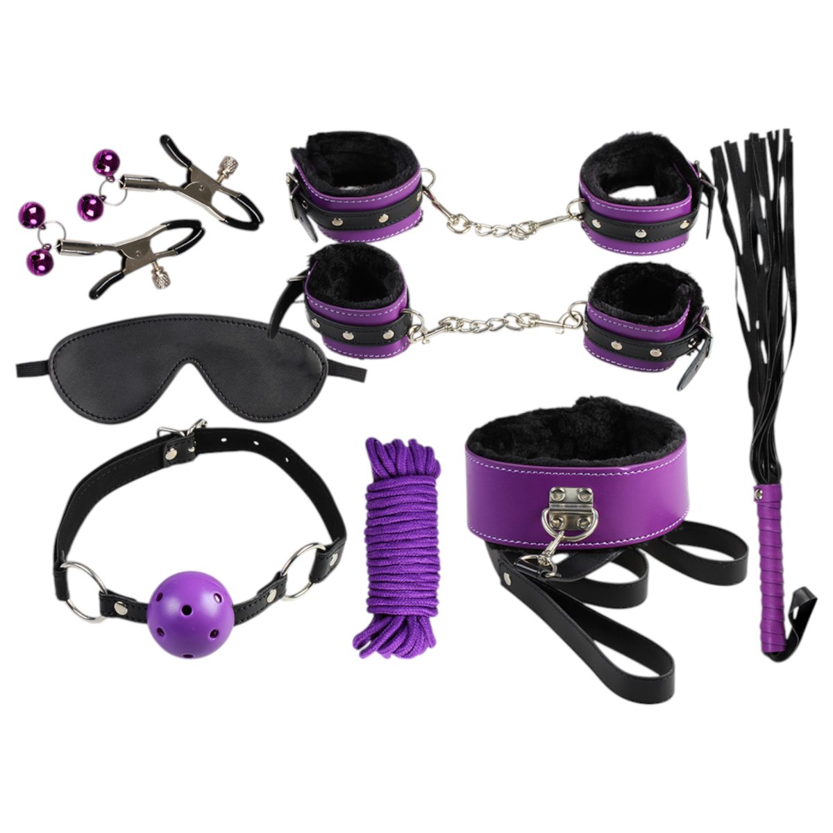 Secret Bondage Kit Black And Purple Collection
