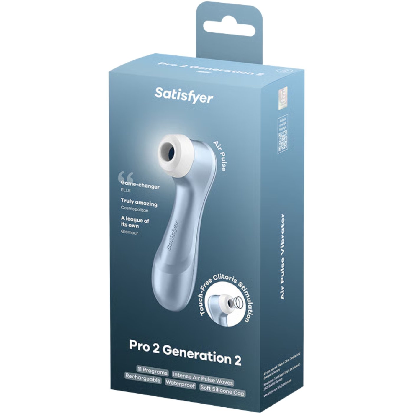 Satisfyer Pro 2 Generation 2 Air Pulse Rechargeable Clitoral Stimulator Blue