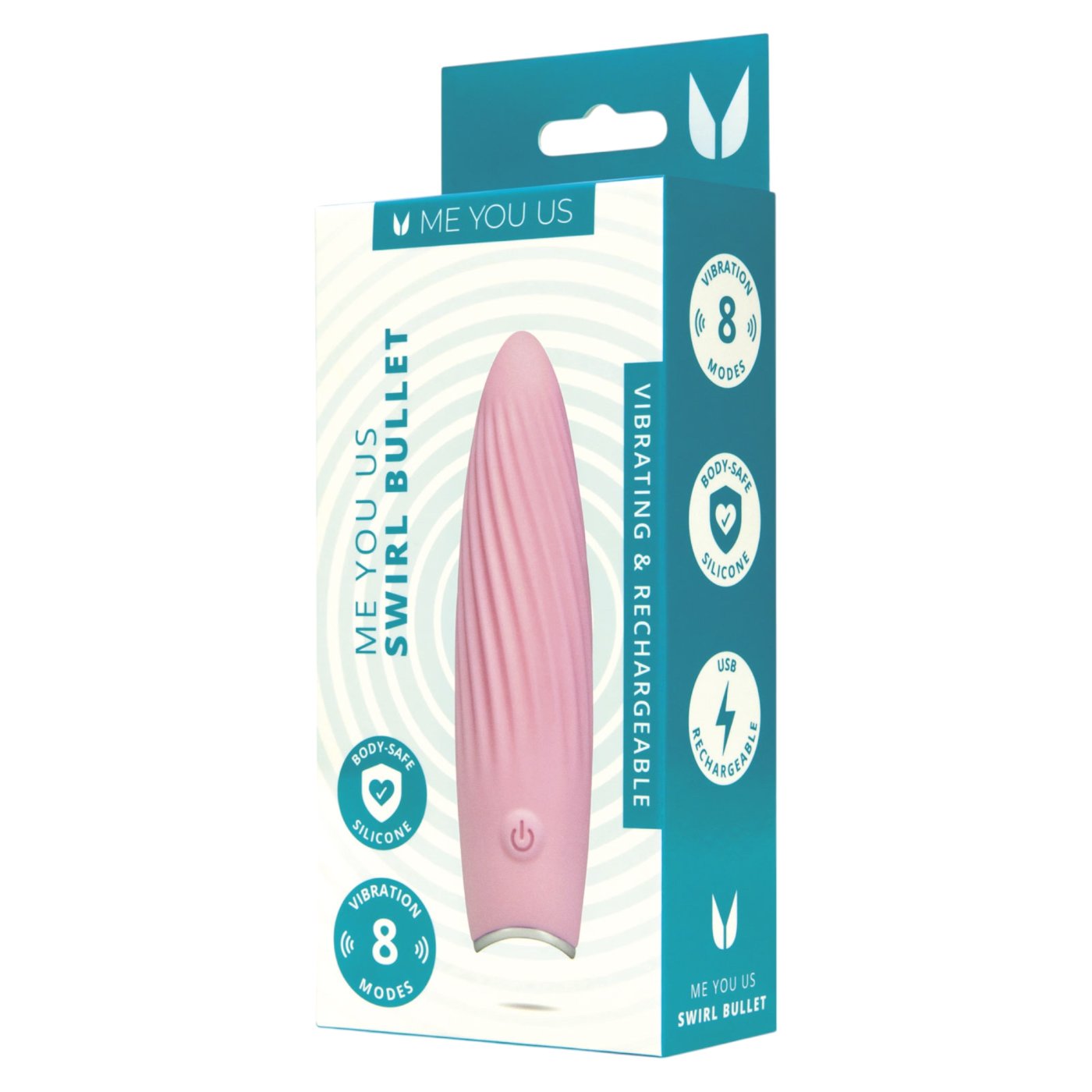Me You Us Swirl Bullet Rechargeable Vibrator Pink