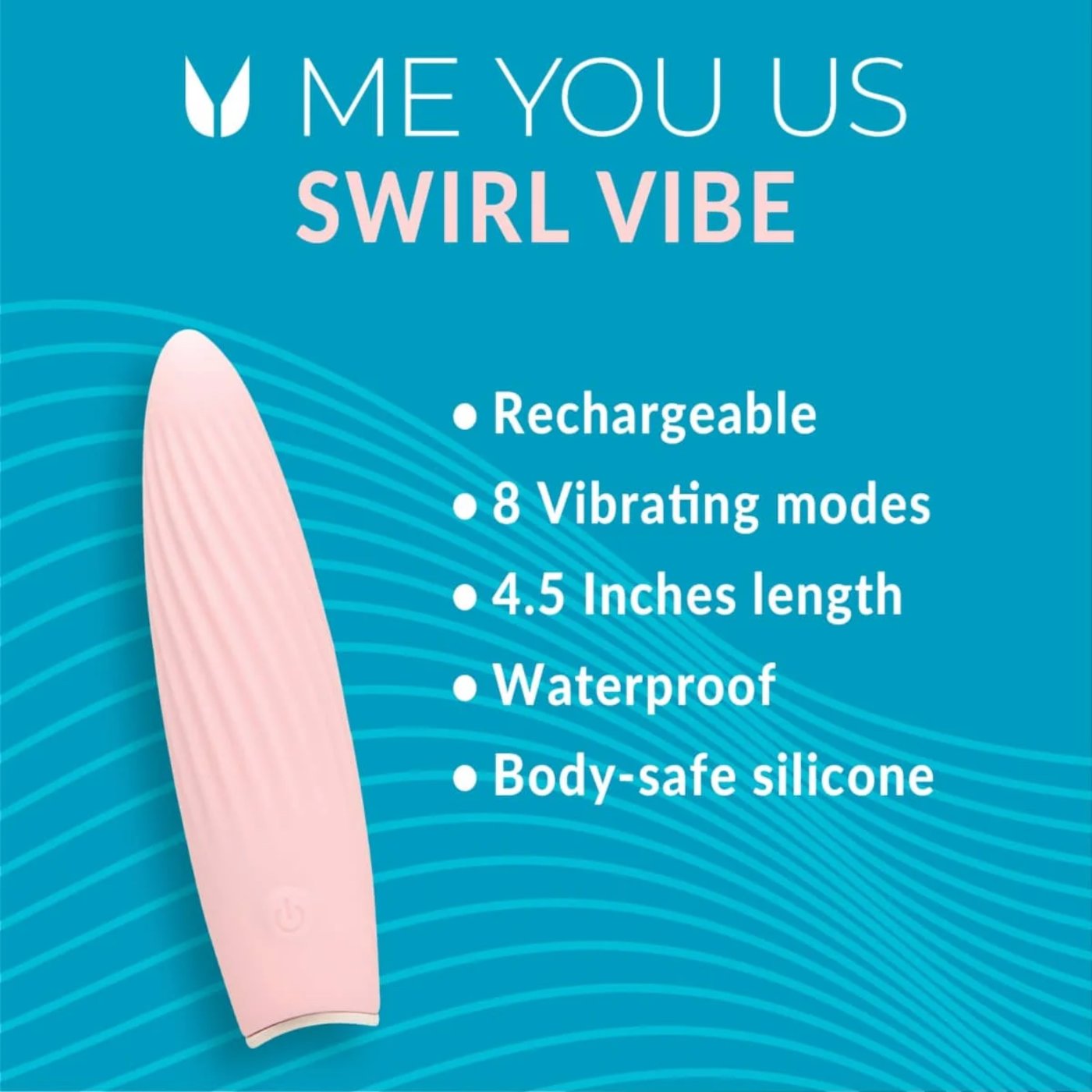 Me You Us Swirl Bullet Rechargeable Vibrator Pink