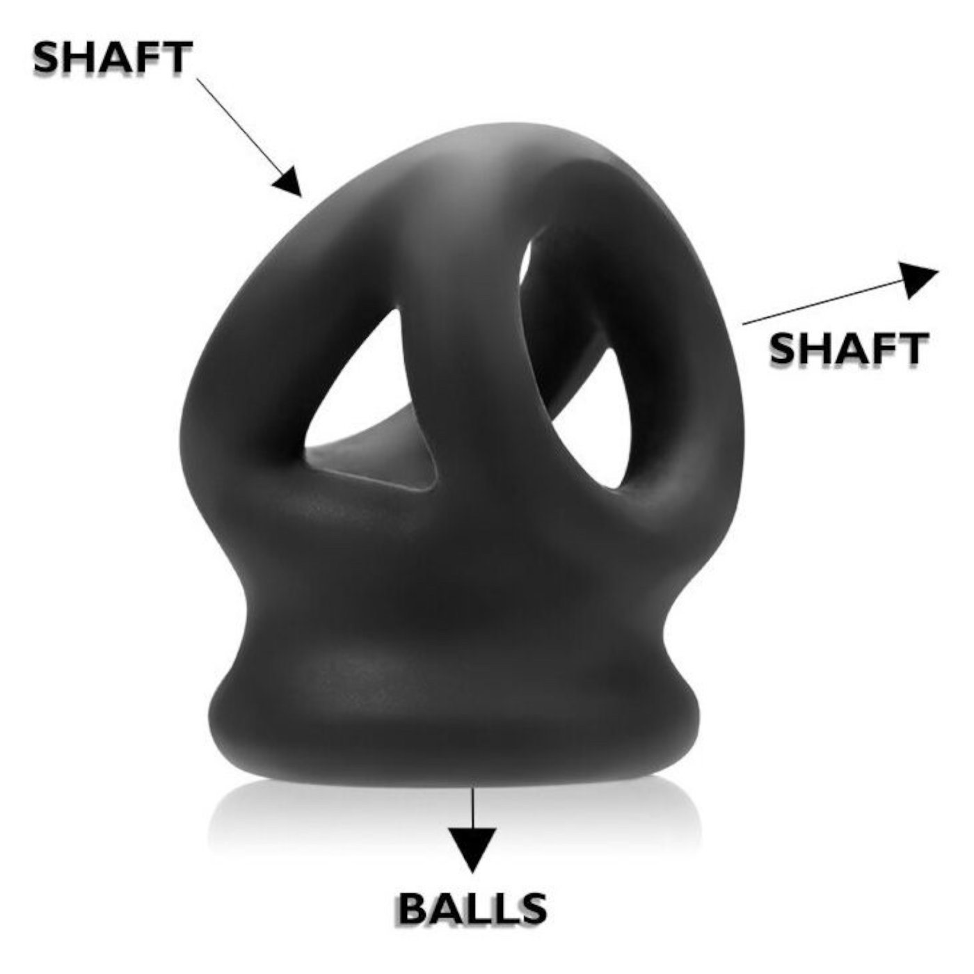 Oxballs Tri-Squeeze Cocksling Ball Stretcher Black
