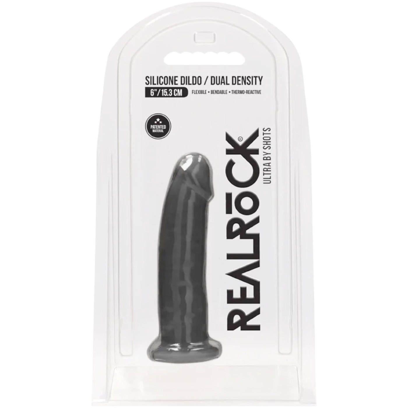 RealRock Realistic Black Dildo with Suction Cup 6 Inch