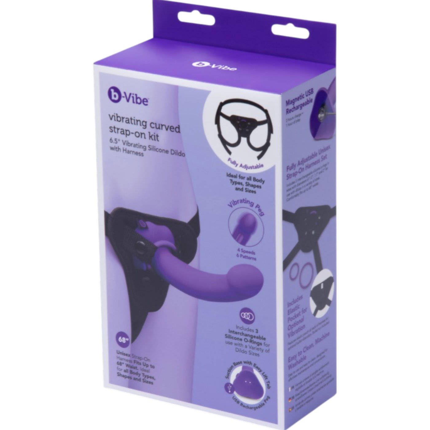 b-Vibe Vibrating Curved Strap-On Kit 6.5 Inch