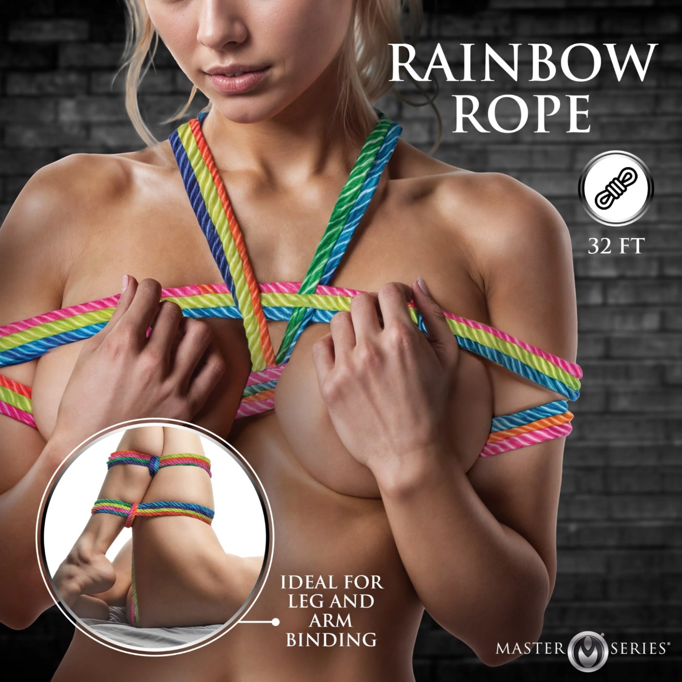 Master Series Rainbow Bondage Rope 32ft