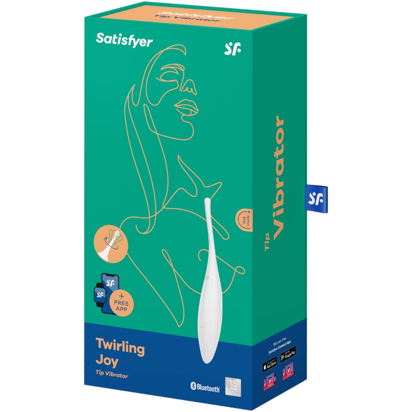 Satisfyer Twirling Joy App Controlled Rechargeable Tip Vibrator White