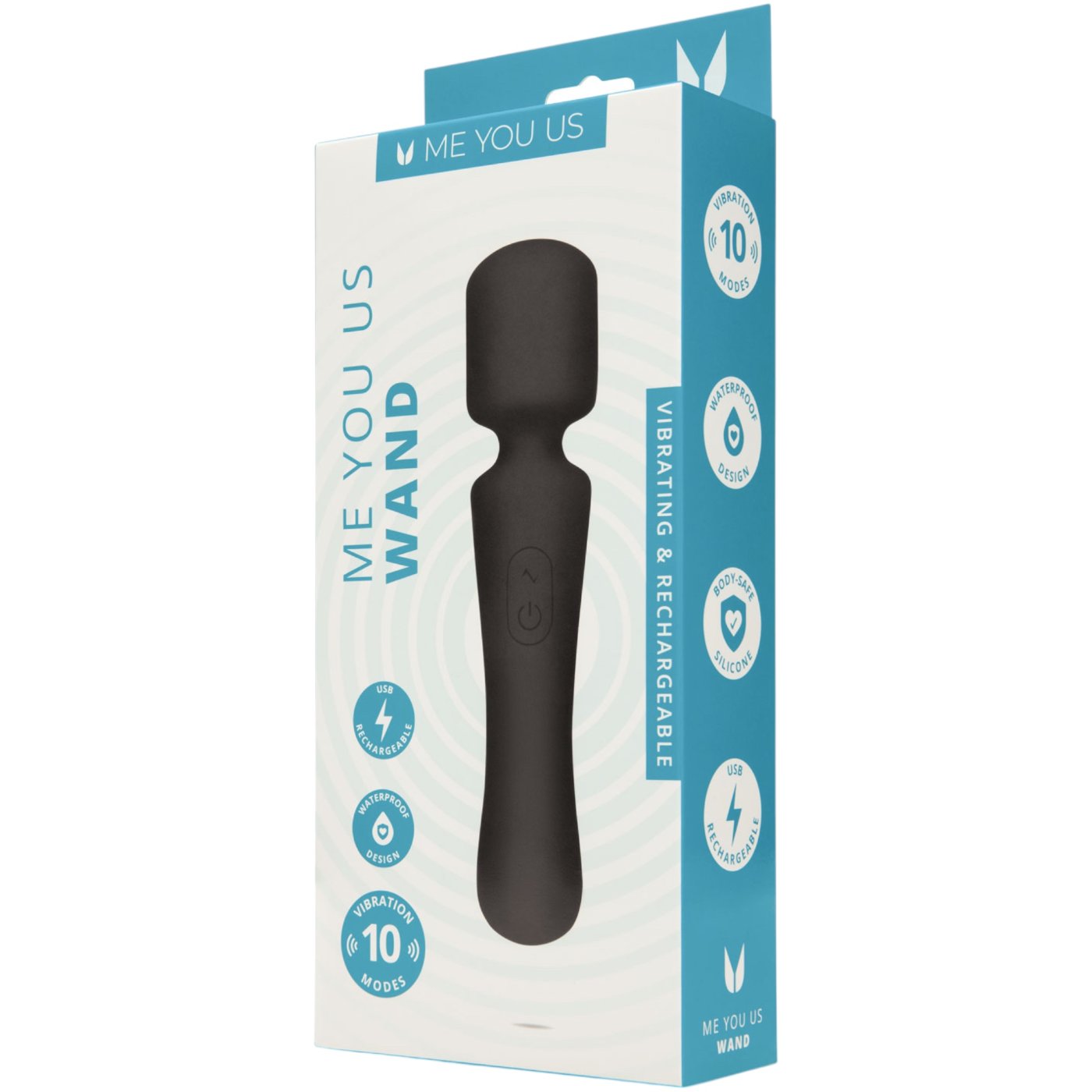 Me You Us Wand Rechargeable Vibrator Black