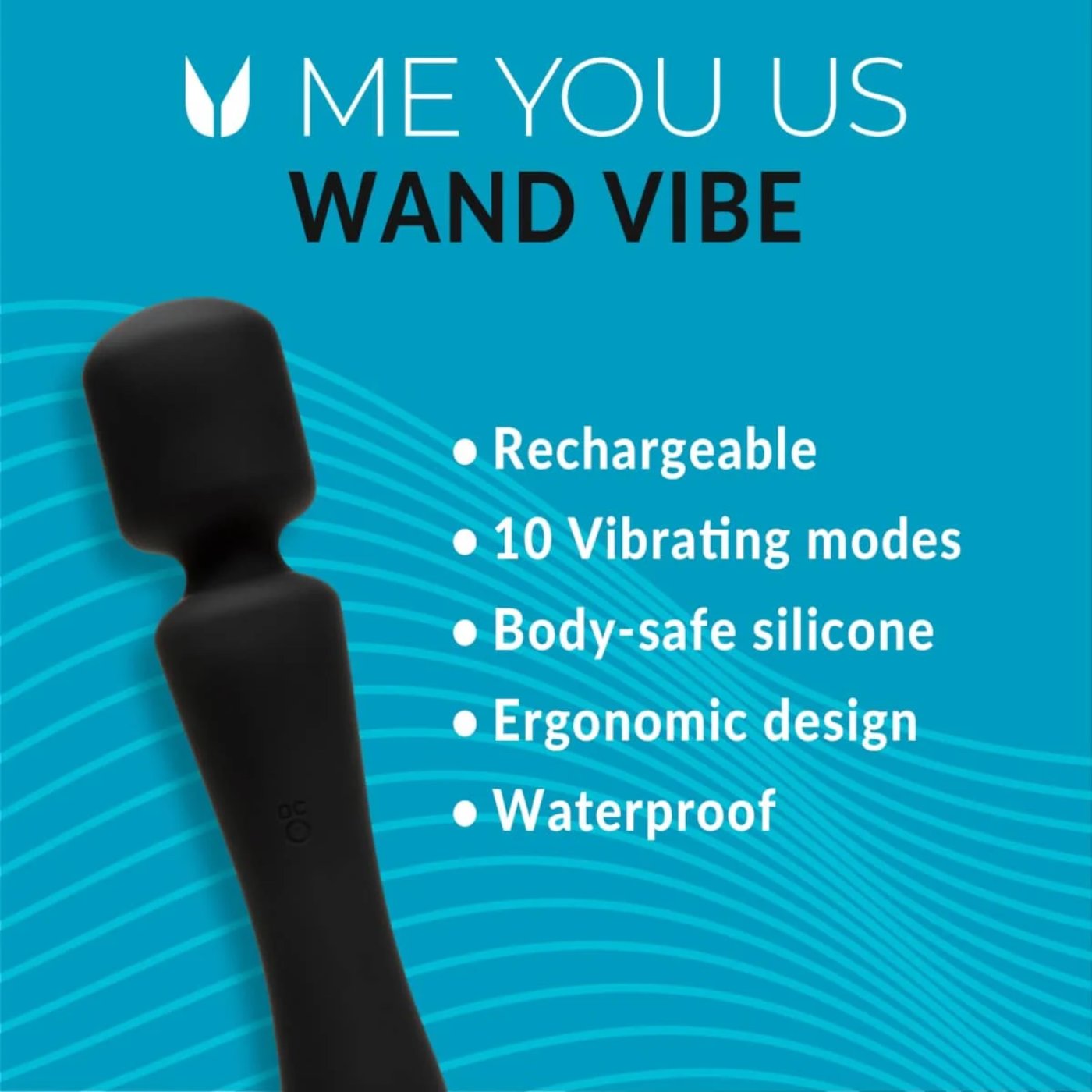 Me You Us Wand Rechargeable Vibrator Black