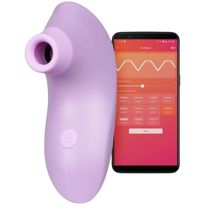 Svakom Pulse Lite Neo App Controlled Rechargeable Suction Vibrator Purple