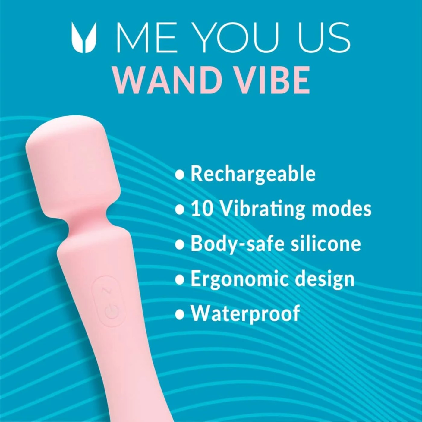 Me You Us Wand Rechargeable Vibrator Pink