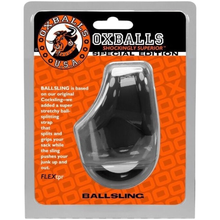 Oxballs BALLSLING Cock and Ball Ring With Ballsplitter Black 