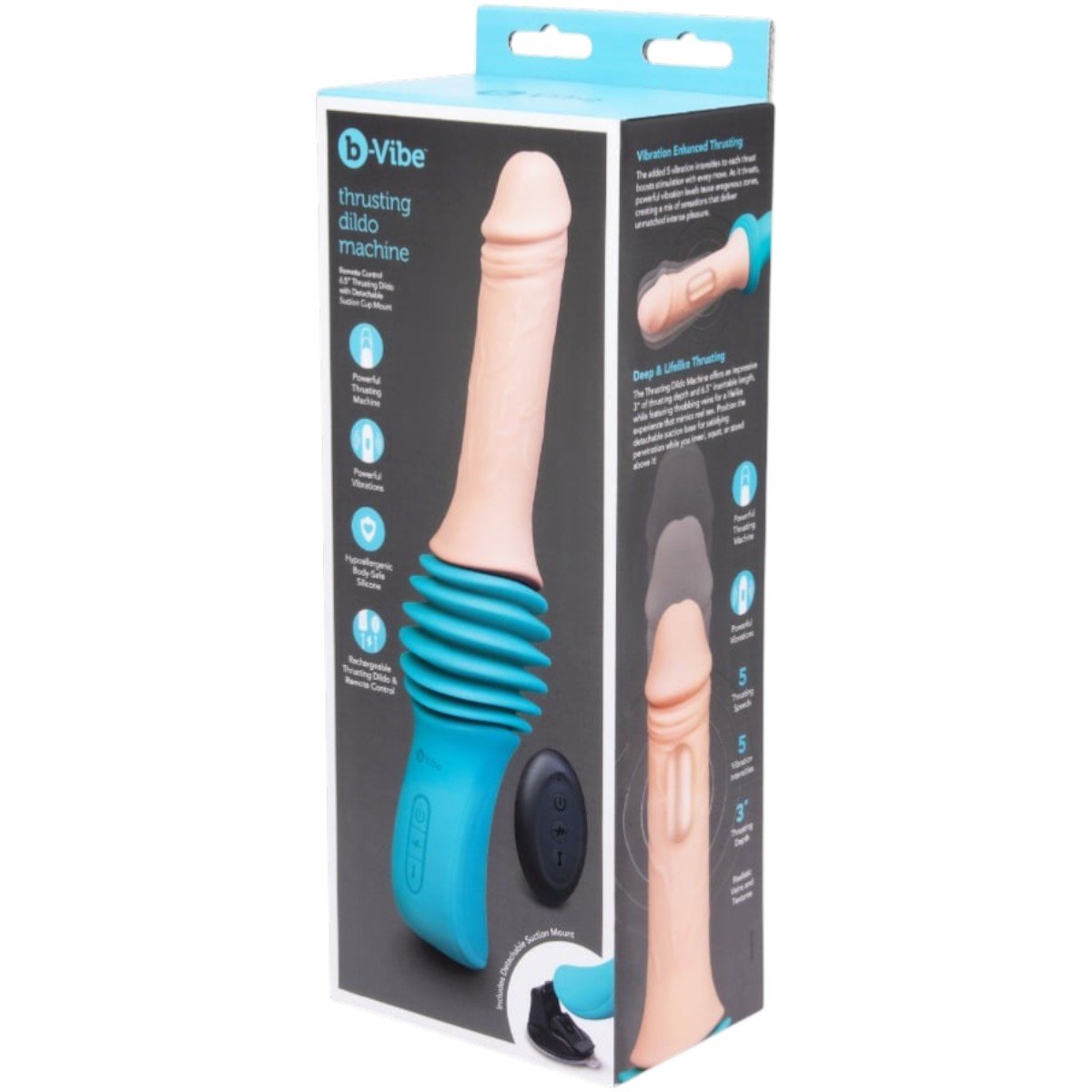 b-Vibe Realistic Rechargeable Thrusting Dildo Machine 6.5 Inch