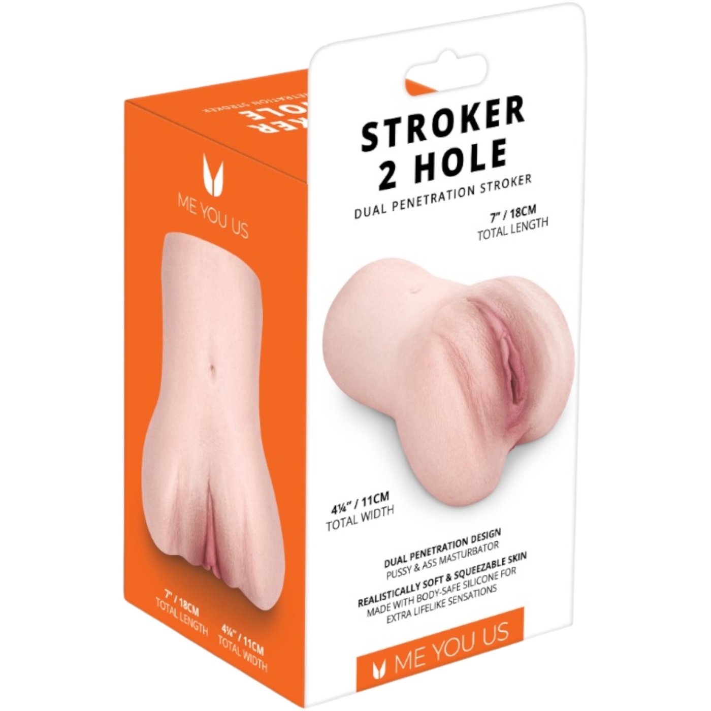 Me You Us Stroker 2 Hole Realistic Vagina & Anal Male Masturbator