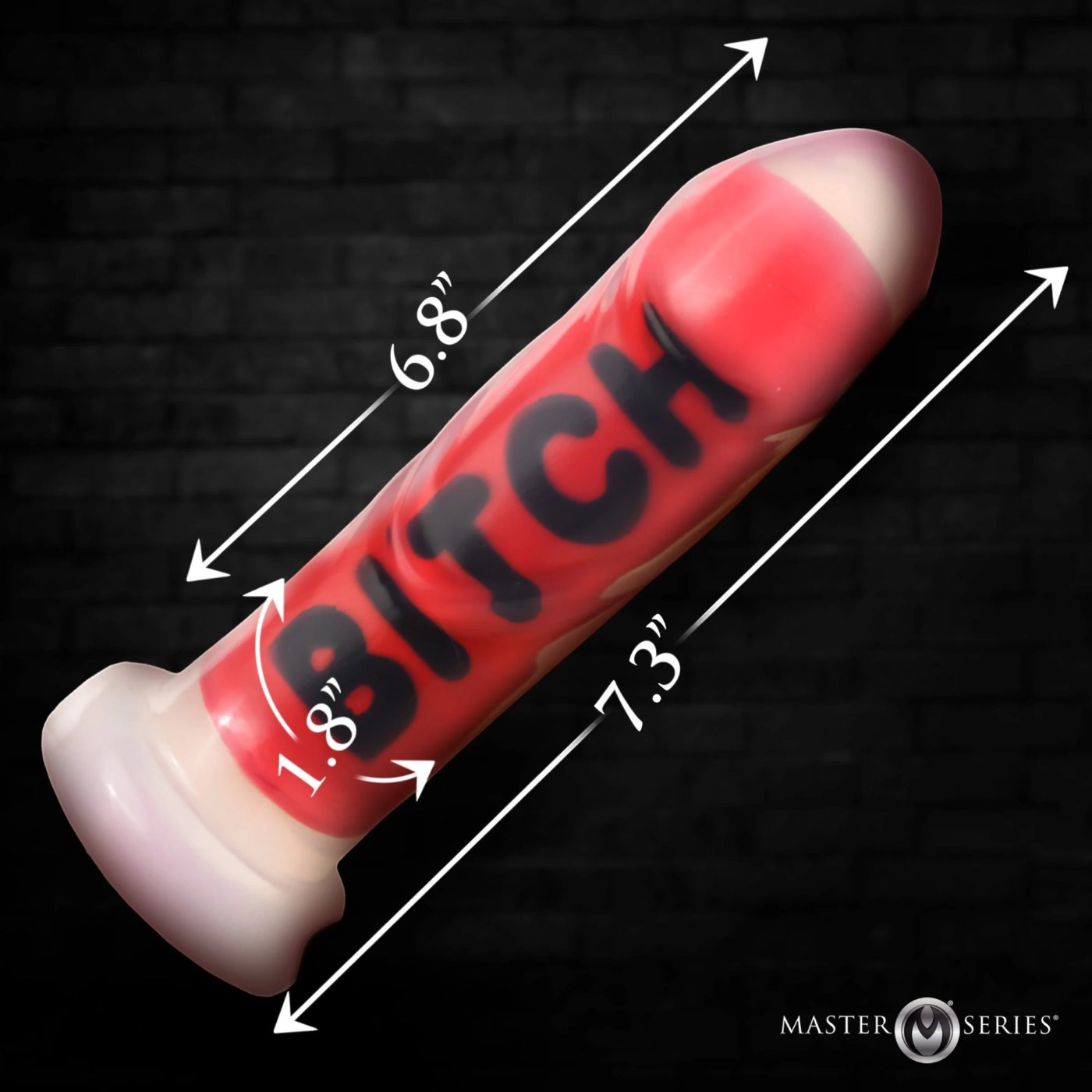 Master Series BITCH Silicone Dildo with Suction Cup 7 Inch