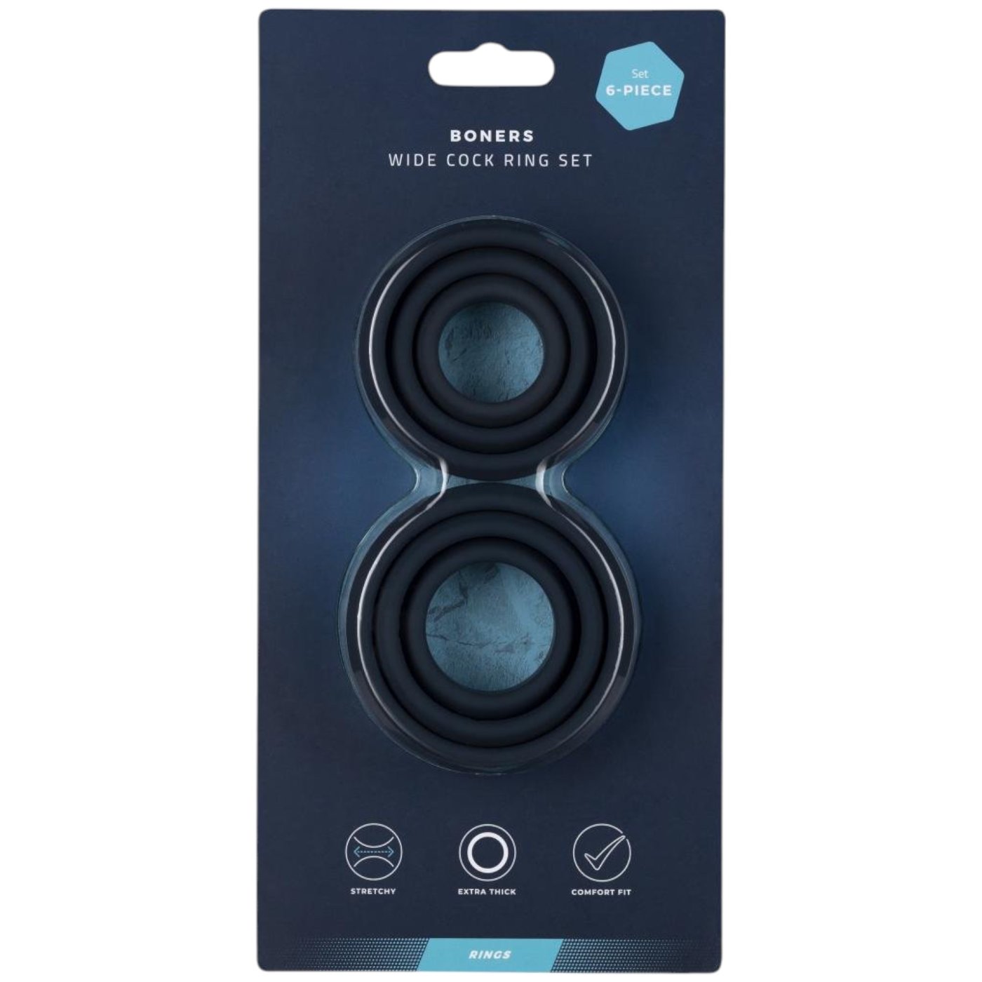 Boners 6-Piece Cock Ring Set Grey