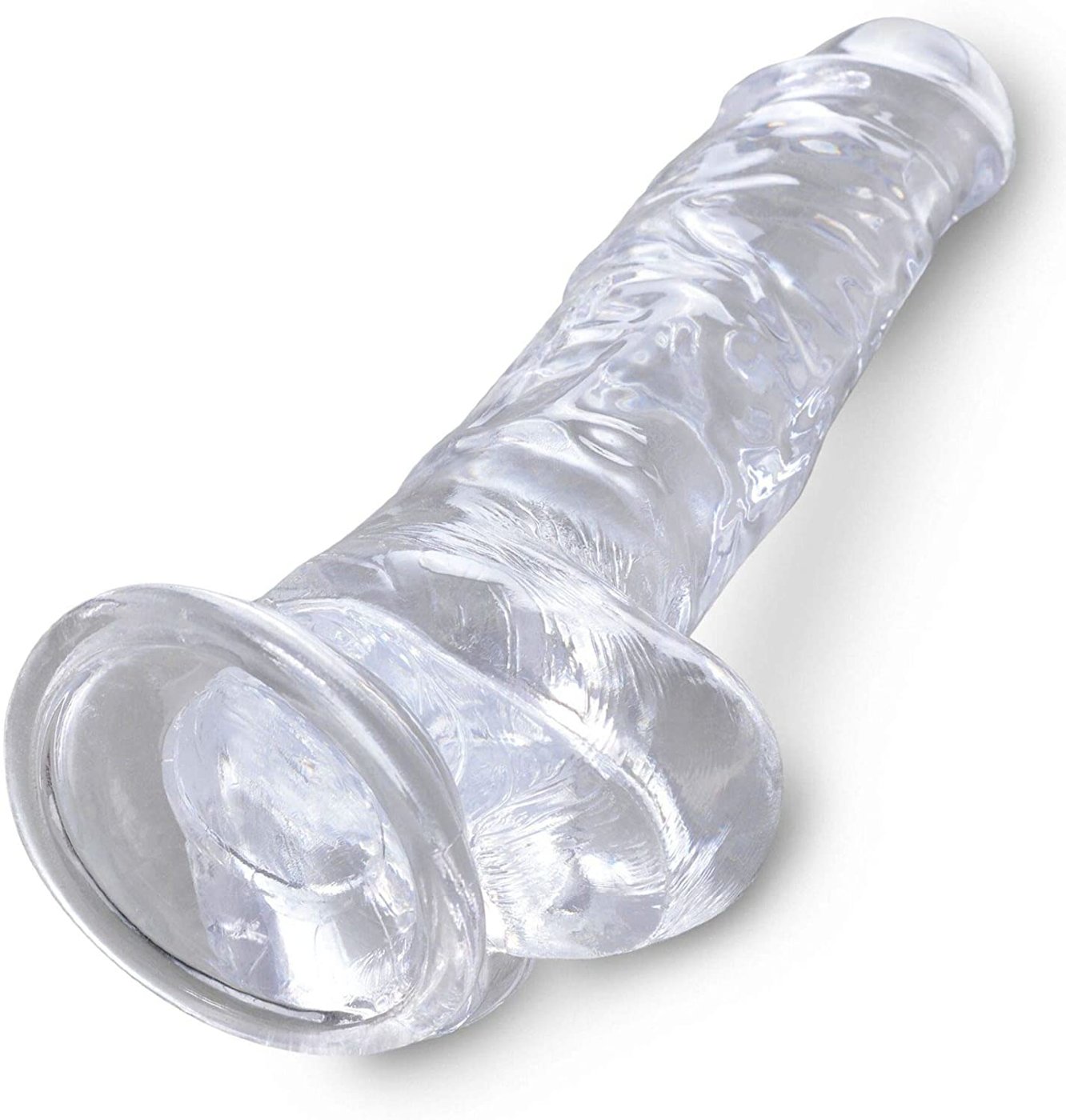 King Cock Cock with Balls Transparent 8in
