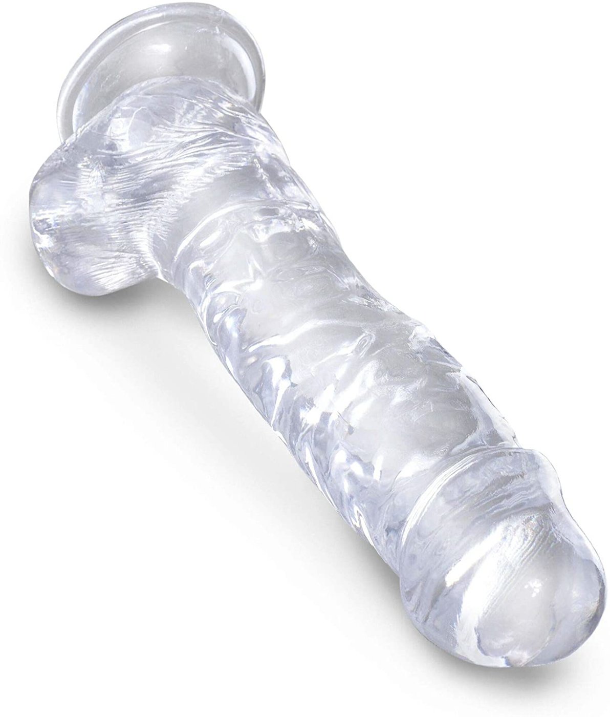 King Cock Cock with Balls Transparent 8in