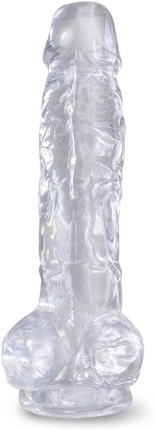King Cock Cock with Balls Transparent 8in