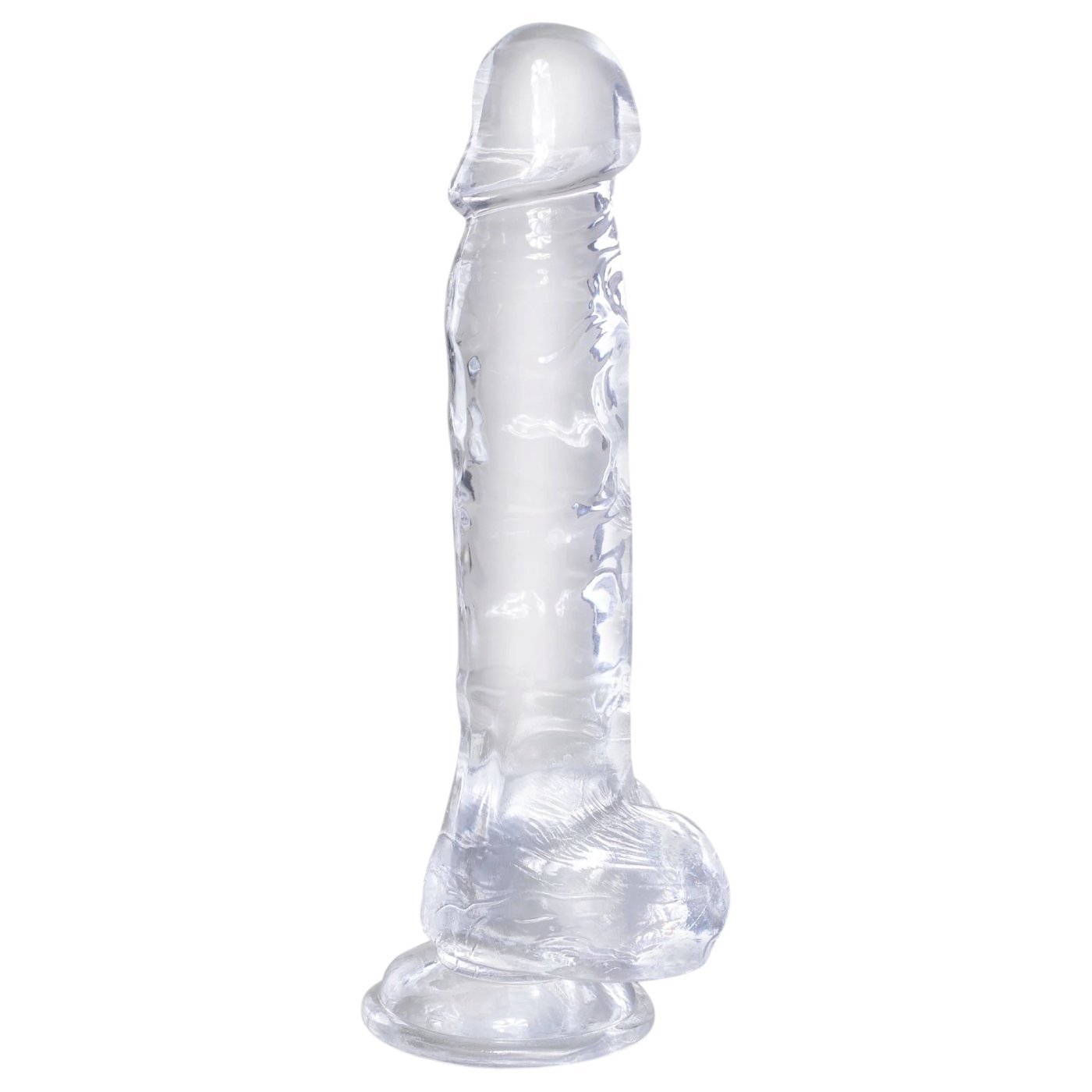 King Cock Clear Realistic Dildo with Balls and Suction Cup 8 Inch