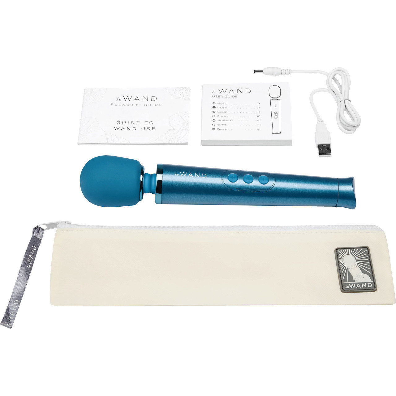 Le Wand  Petite Mini Rechargeable Massage Wand Vibrator Blue