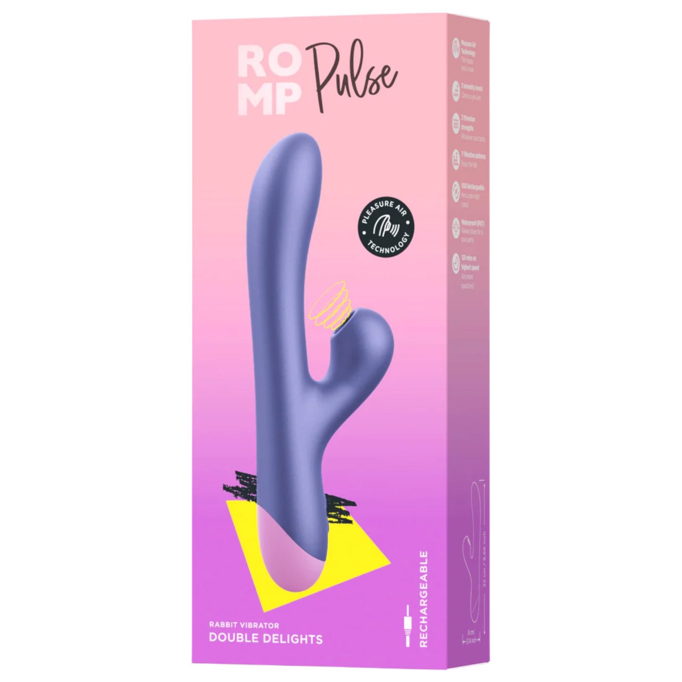 ROMP Pulse Rechargeable Rabbit Vibrator with Clitoral Stimulation