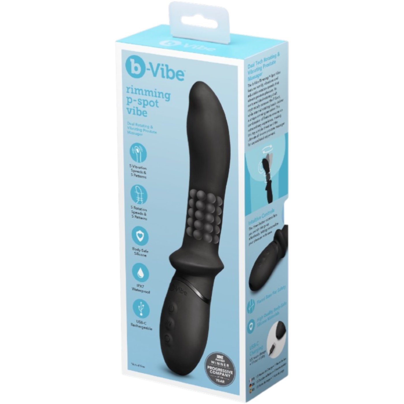 b-Vibe Rimming P-Spot Vibe Rotating & Vibrating Prostate Massager