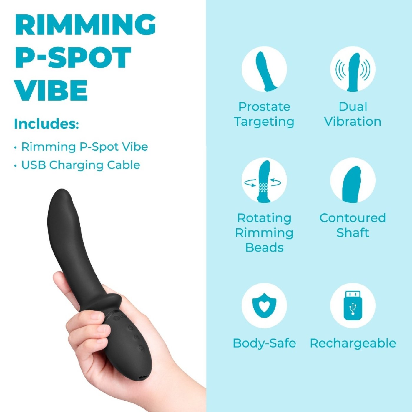 b-Vibe Rimming P-Spot Vibe Rotating & Vibrating Prostate Massager