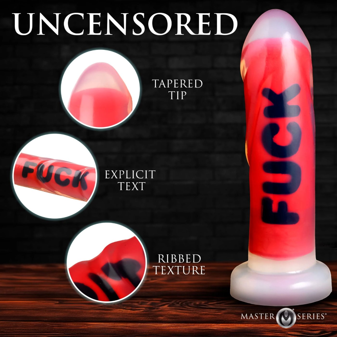 Master Series FUCK Silicone Dildo with Suction Cup 7 Inch