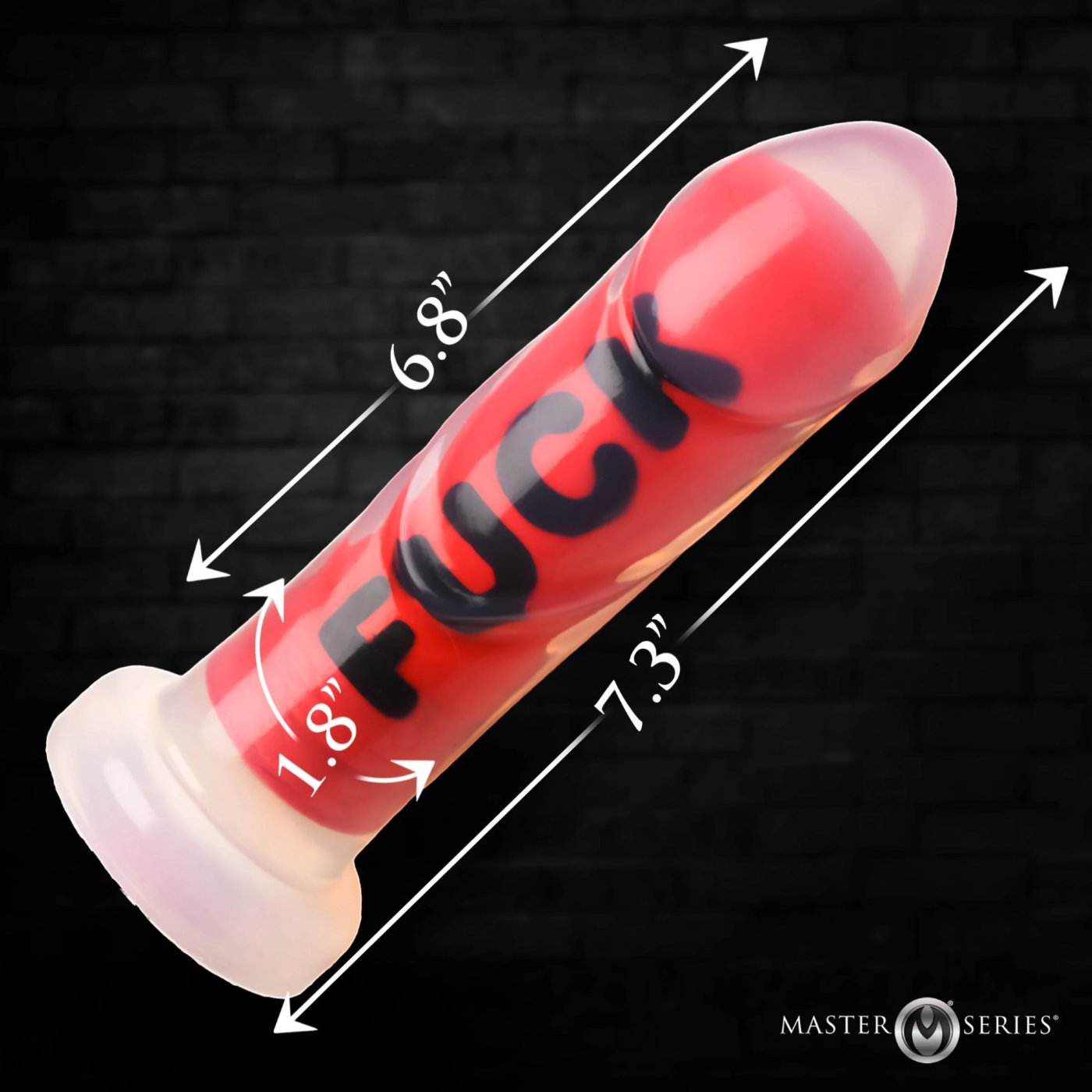 Master Series FUCK Silicone Dildo with Suction Cup 7 Inch