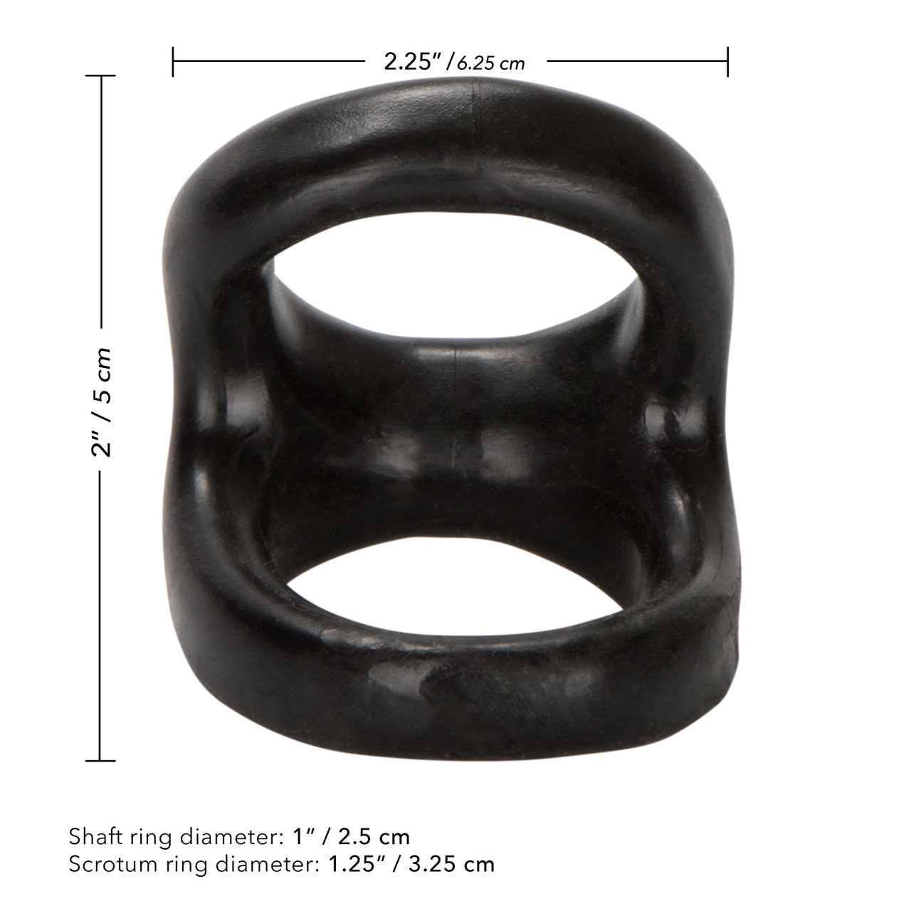COLT Snug Tugger Double Cock Ring with Scrotum Support Black