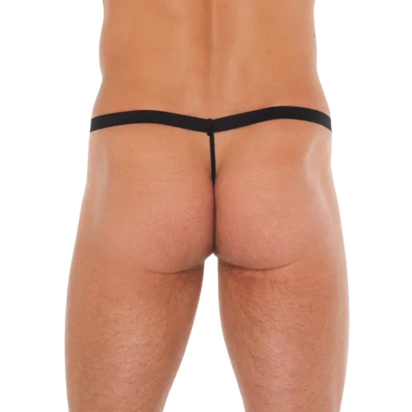 Rimba Men’s Black Zip-Front Pouch G-String Thong