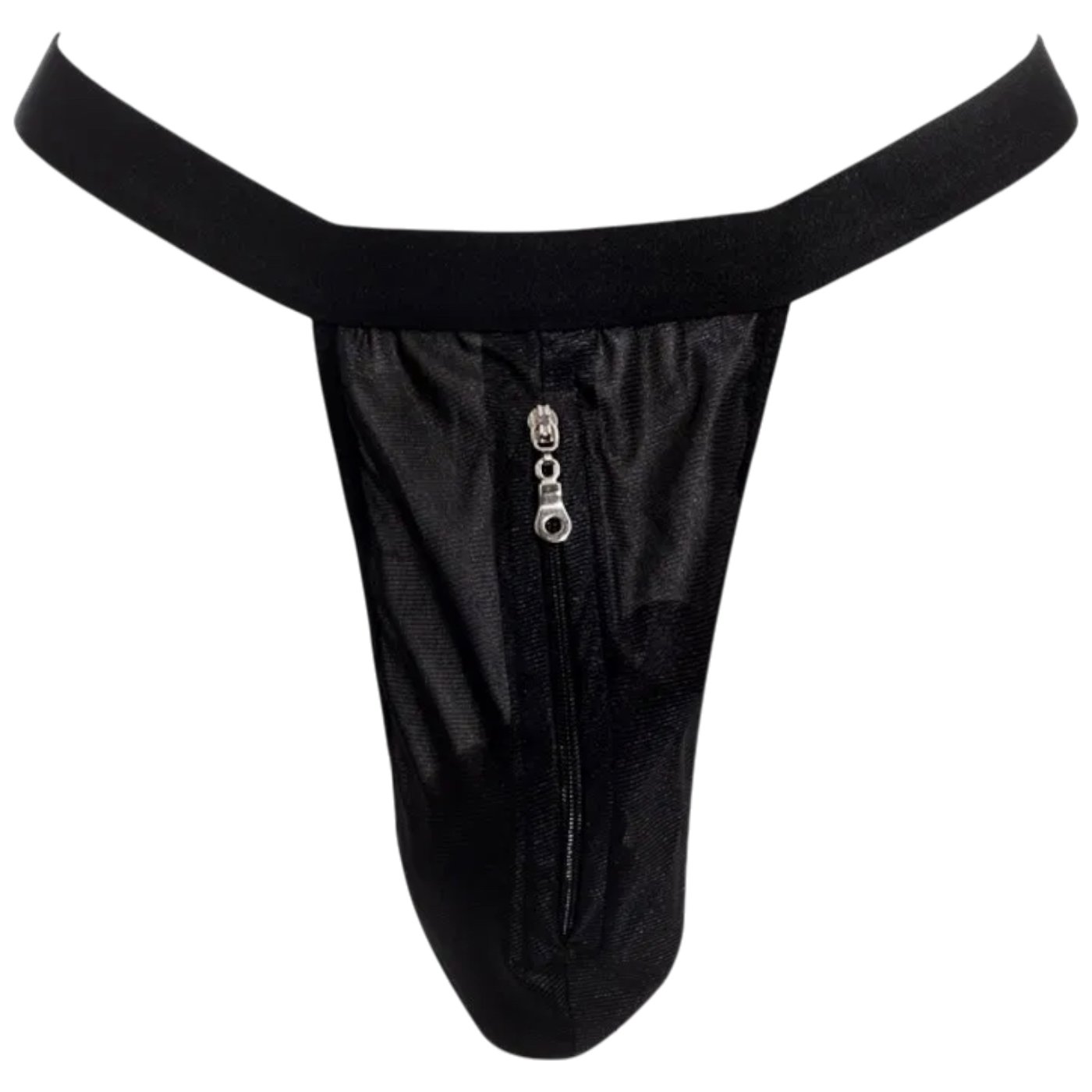 Rimba Men’s Black Zip-Front Pouch G-String Thong