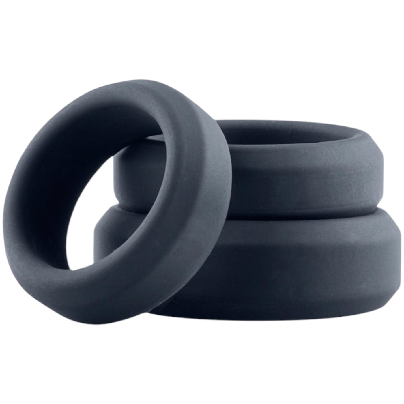 Boners 3-Piece Flat Cock Ring Kit Grey