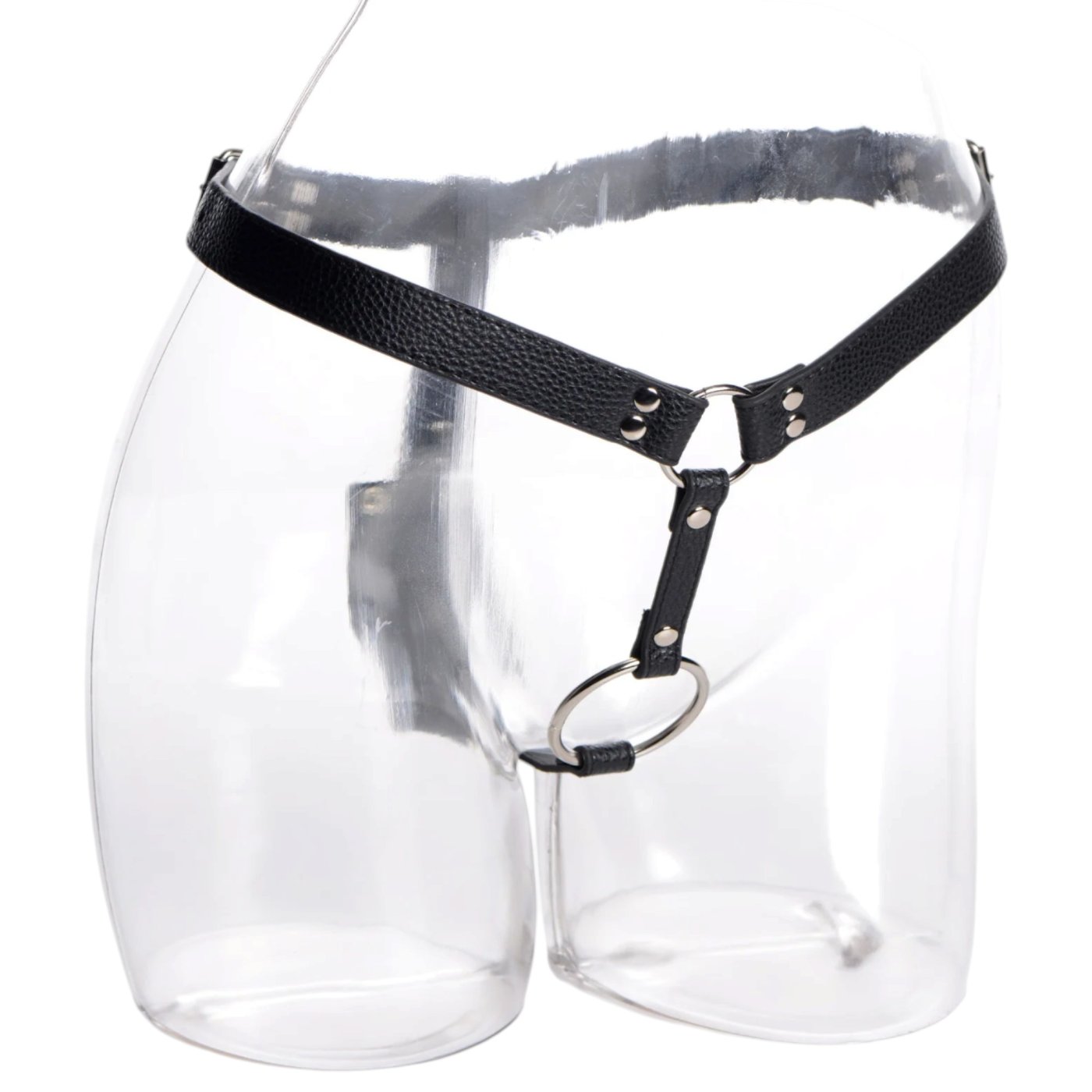 Strict Male Cock Ring Harness with Silicone Anal Plug