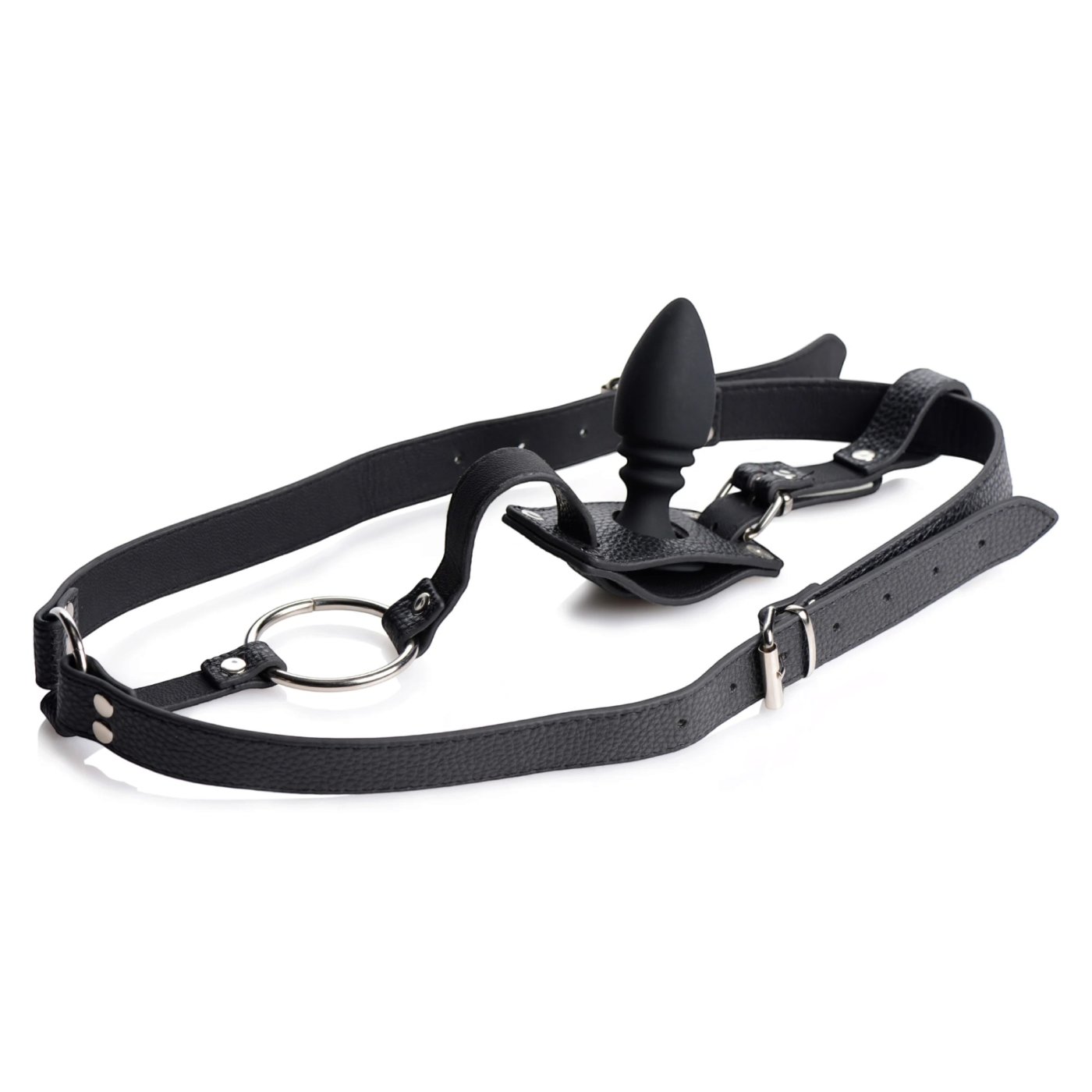 Strict Male Cock Ring Harness with Silicone Anal Plug