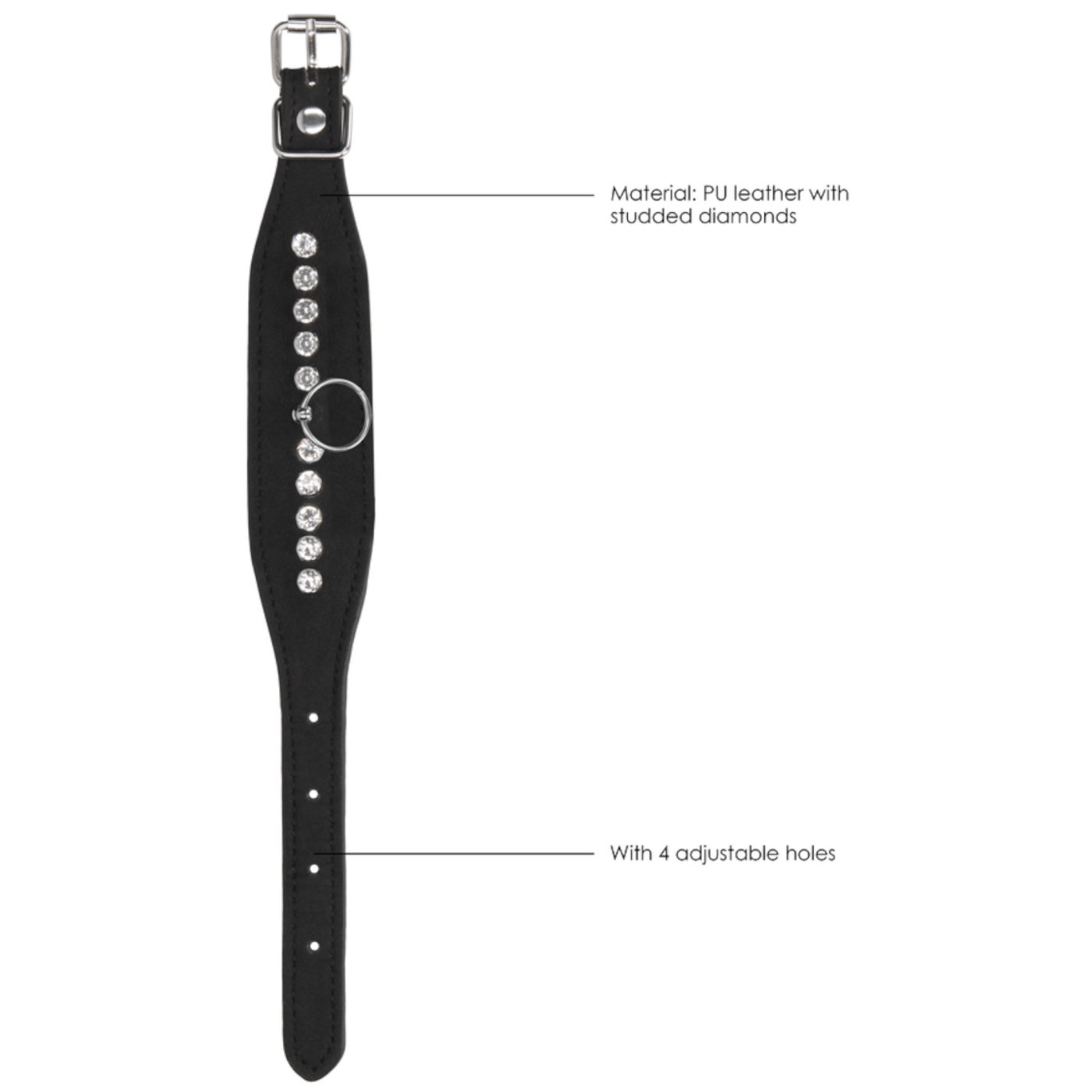 Ouch Diamond Studded Wrist Cuffs