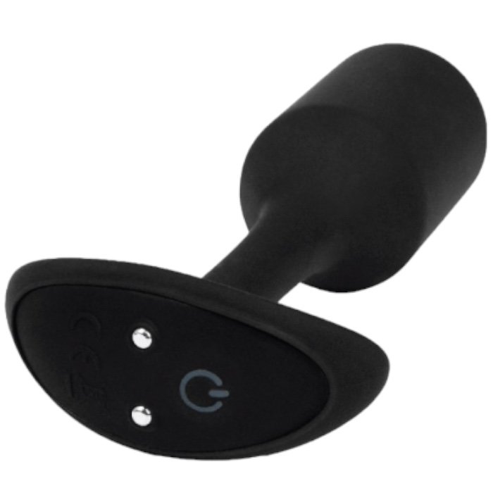 b-Vibe Vibrating Snug Plug 2 Medium Rechargeable Weighted Silicone Butt Plug 4.4 Inch Black