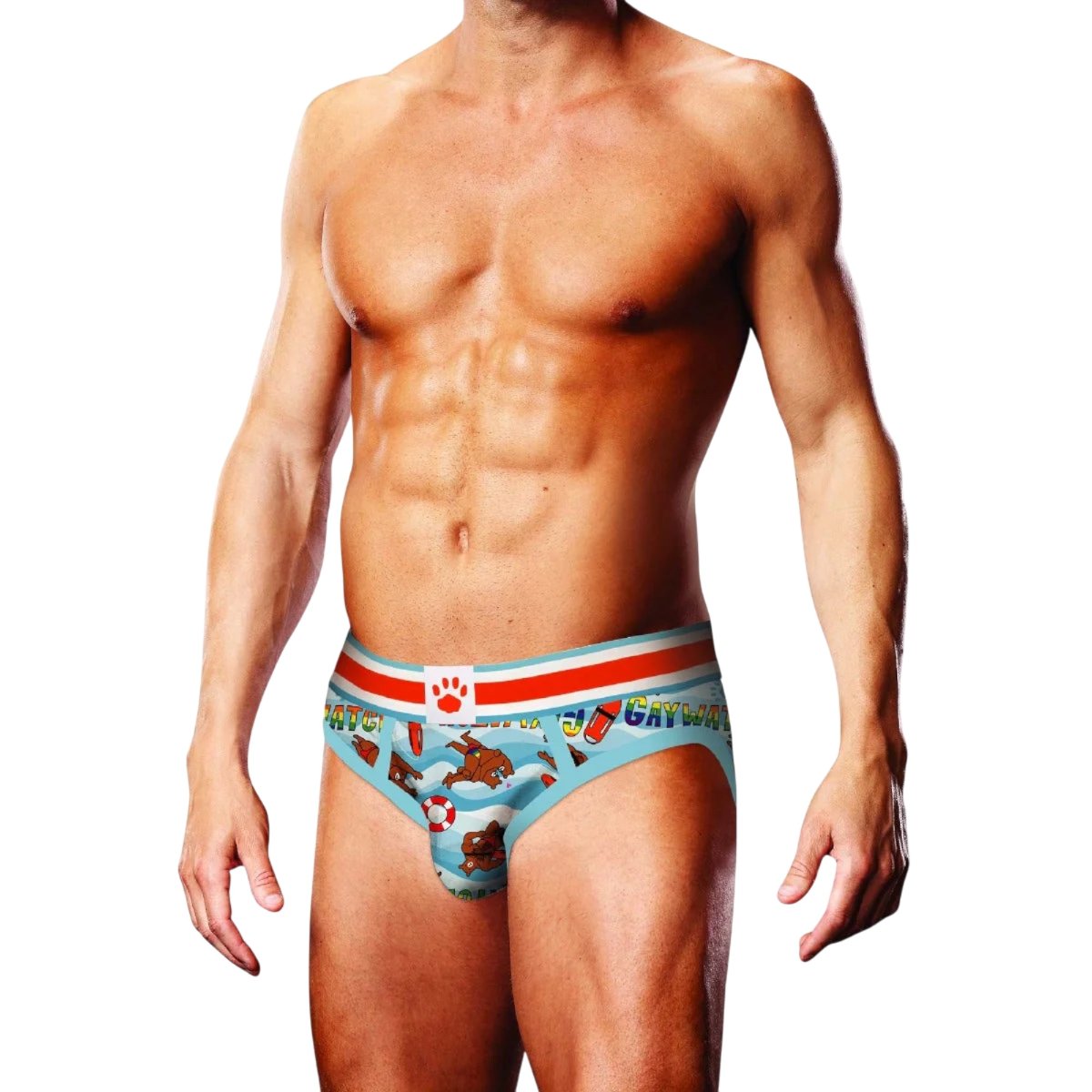 Prowler Gaywatch Bears Brief Blue Orange, XS – Prowler