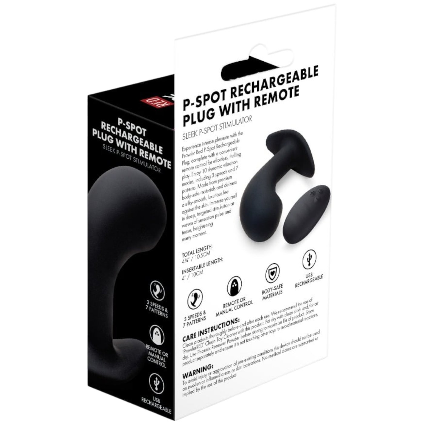 Prowler RED P-Spot Rechargeable Vibrating Butt Plug with Remote