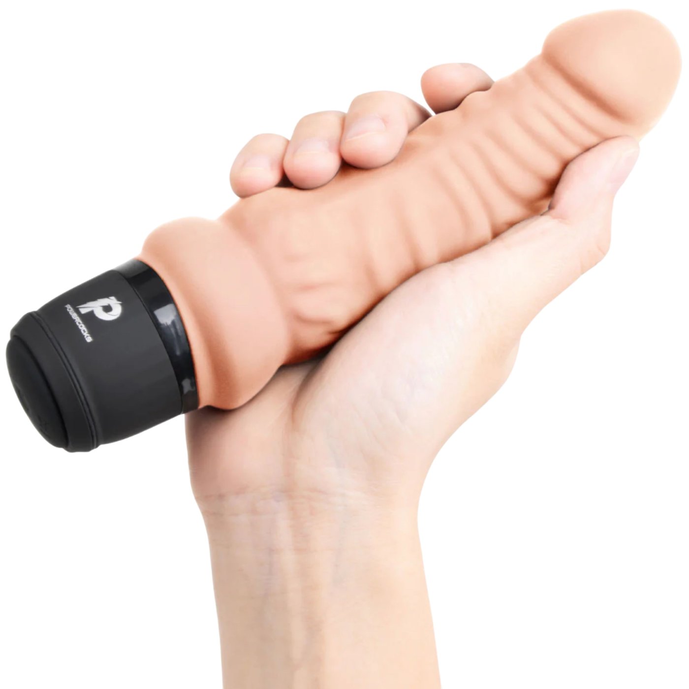 Powercocks 6 Inch Realistic Silicone Rechargeable Vibrator Light