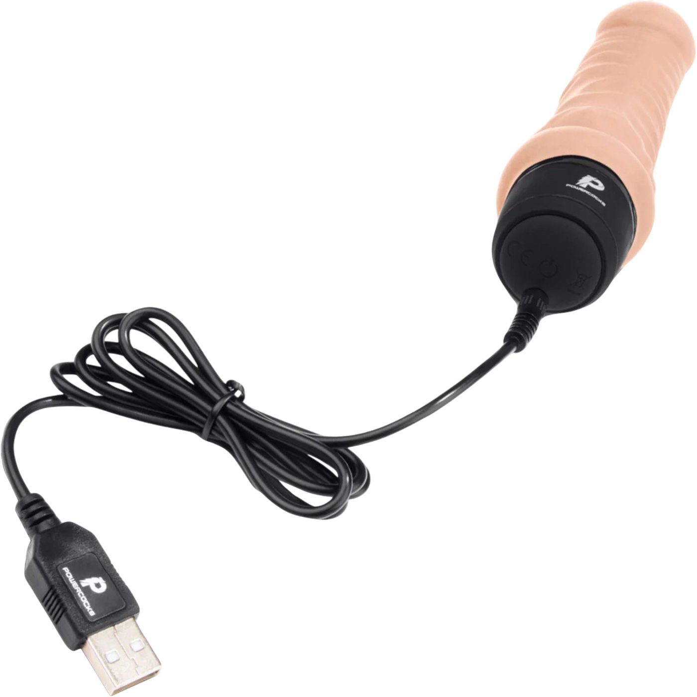 Powercocks 6 Inch Realistic Silicone Rechargeable Vibrator Light
