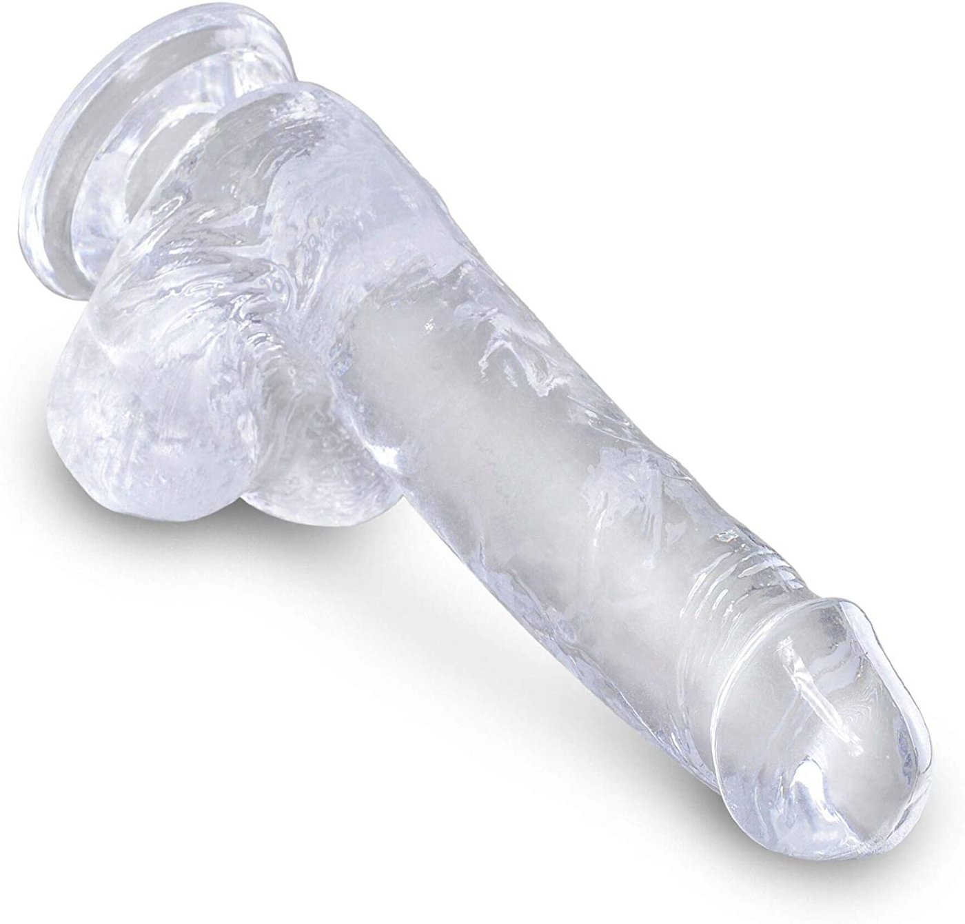 King Cock Cock with Balls Transparent 6in