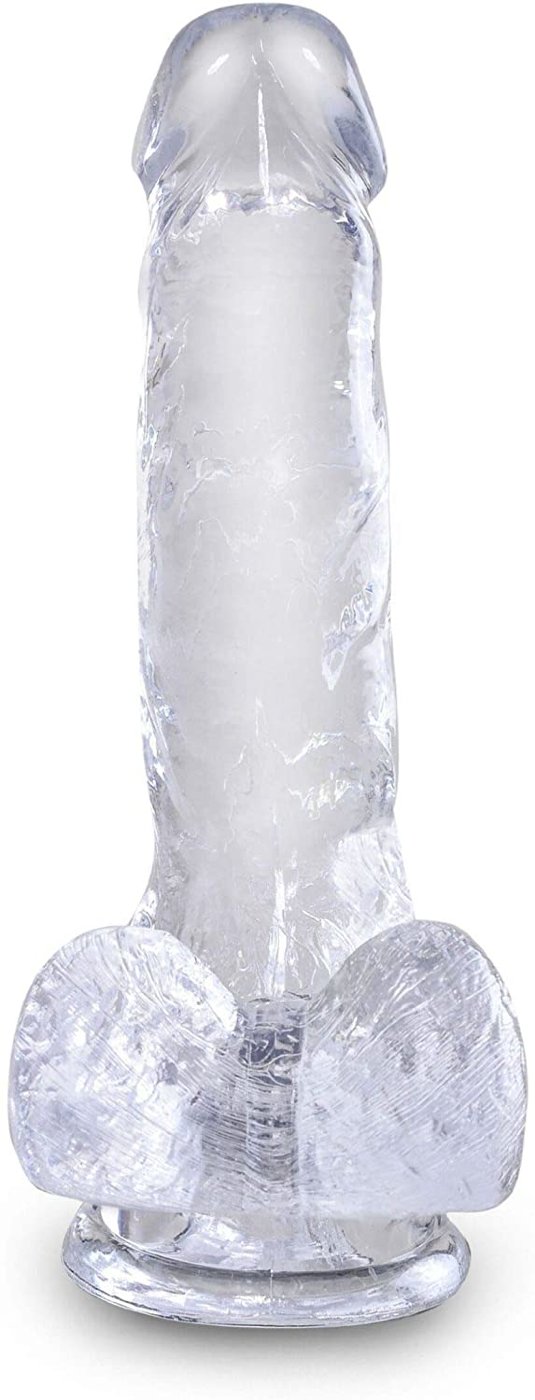 King Cock Cock with Balls Transparent 6in