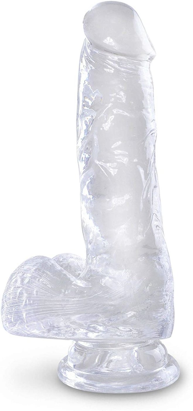 King Cock Cock with Balls Transparent 6in