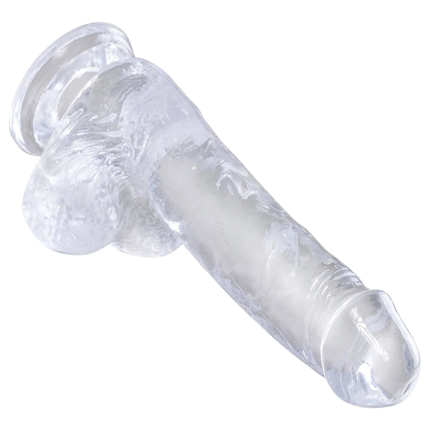 King Cock Clear Realistic Dildo with Balls and Suction Cup 6 Inch
