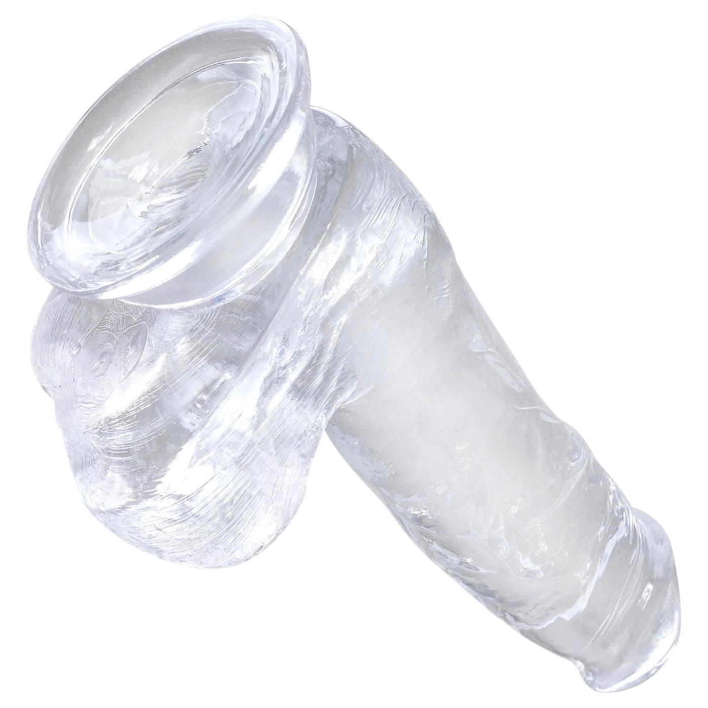 King Cock Clear Realistic Dildo with Balls and Suction Cup 6 Inch