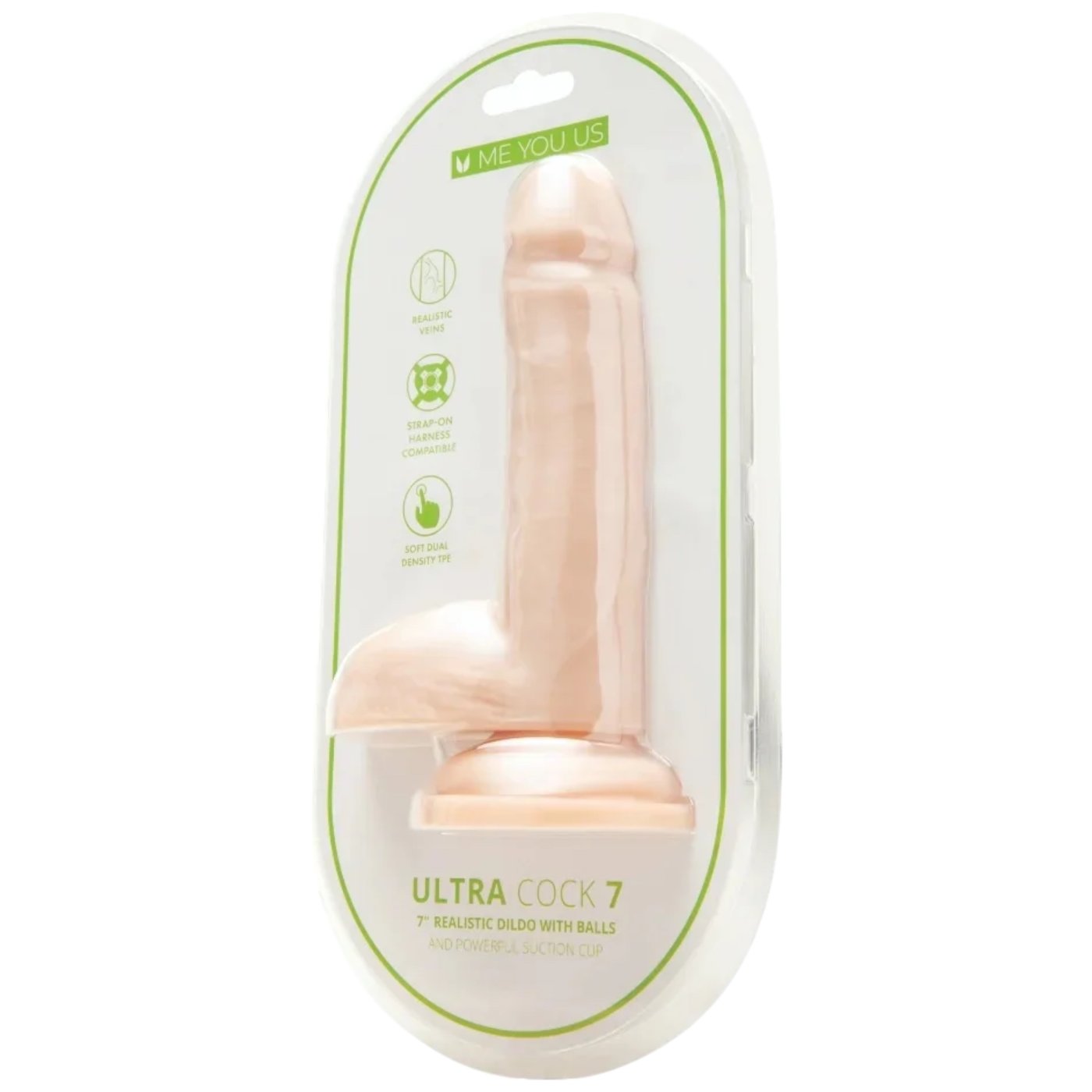 Me You Us Ultra Cock Realistic Dildo with Suction Cup & Balls 7 Inch